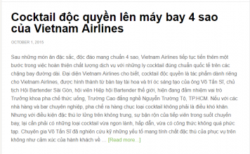 Cocktail độc quyền lên máy bay 4 sao của Vietnam Airlines