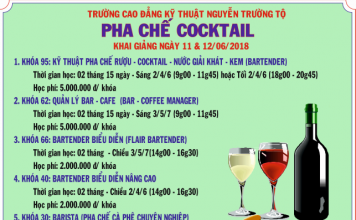 KHAI GIẢNG KHÓA HỌC BARTENDER & BARISTA NGÀY 11 & 12 / 06 / 2018